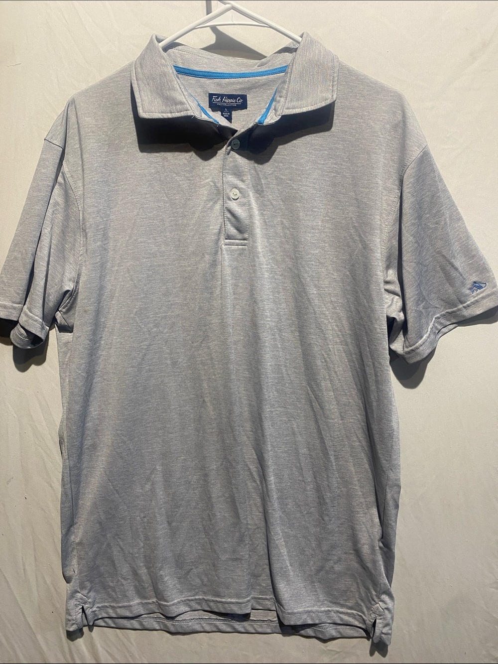 Fish Hippie co Men's Light Gray Polo Shirt
